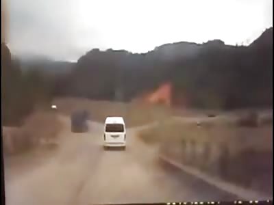 VIOLENT VAN AND BUS CRASH