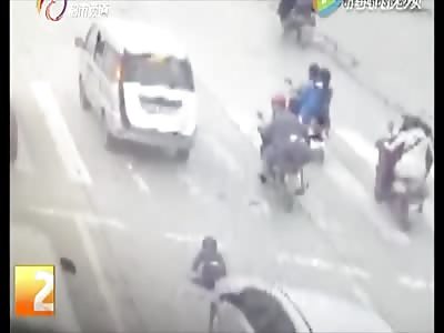  KID FALLS OUT OF MINIVAN AND IS RUN OVER