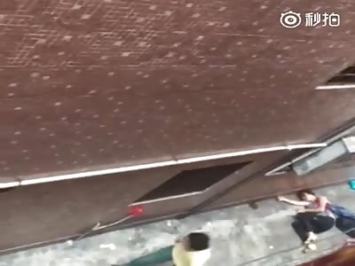 WOMAN BEING STABBED TO DEATH IN AN ALLEY