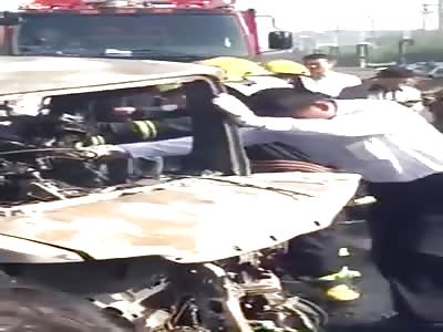 MAN BURNT TO DEATH AFTER CAR CRASH