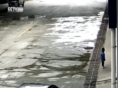 INCREDIBLY LUCKY KID KNOCKED DOWN BY MINIVAN