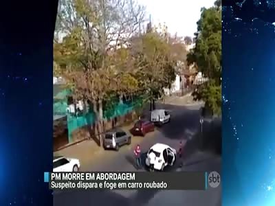 POLICE OFFICER KILLED BY CAR THIEF