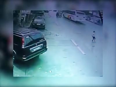 WOMAN BEING RUN OVER BY MOTORCYCLE