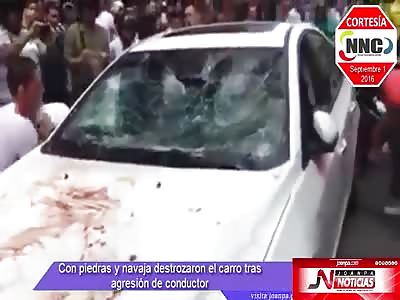 WINDSHIELD CLEANERS DESTROYS CAR THAT WAS HIT ONE OF THEM