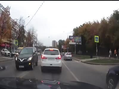 SUV SENDS PEDESTRIAN SPINNING LIKE RAG DOLL