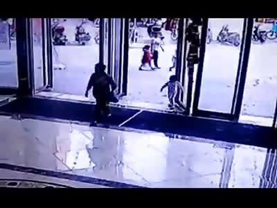 LITTLE GIRL CRUSHED BY COLLAPSING DOOR