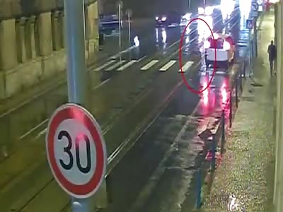 PEDESTRIAN HIT ON THE SIDEWALK TWICE