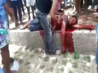 MAN DYING AFTER BEING SHOT BY THUGS