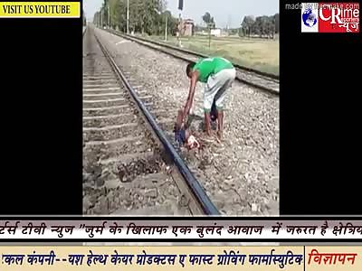 TWO LEGS SEVERED BY TRAIN