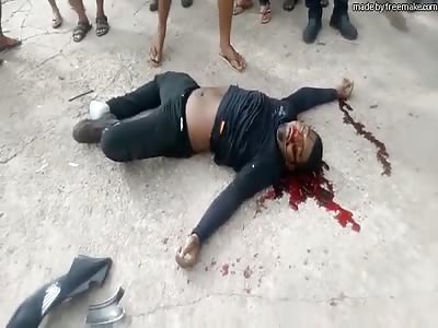 DEAD MAN SEEMS TO BE DOING THE SPLITS