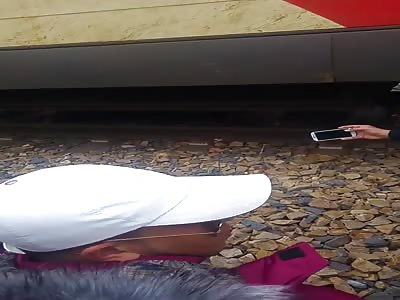 HE WAS TORN BY TRAIN