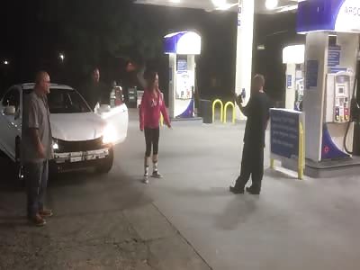 MACHETE ATTACK AT GAS STATION