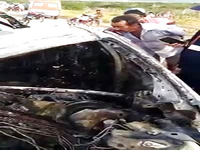 ROASTED MAN IN CAR VS TRAIN AFTERMATH ACCIDENT