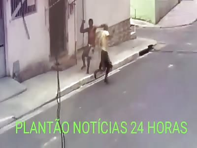 MAN BEING STABBED DURING A FIGHT