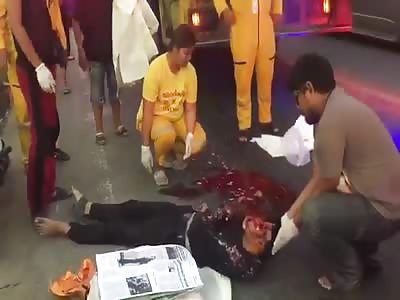 17 YEARS OLD YOUNG HEAD DESTROYED BY GARBAGE TRUCK 