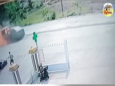 THREE KILLED AS CAR CRASHES INTO A AUTORICKSHAW