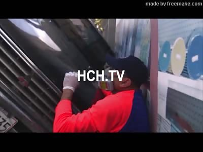 WORKER DIES CRUSHED BY CAR