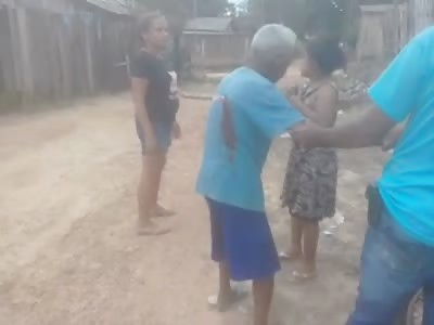 ELDERLY MAN WITH KNIFE STUCK IN THE BACK