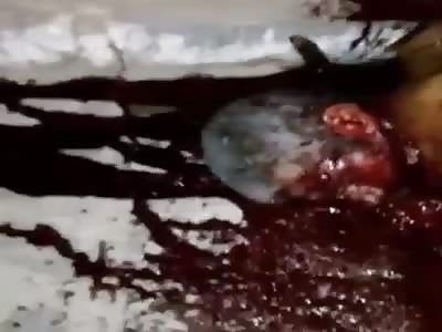 KNIFE STUCK IN THE BACK OF THE NECK