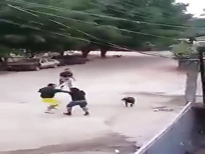 WOMAN BEATEN BY COWARD