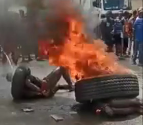 THE DESPERATE MOMENT WHEN THE FLAMES ENGULF YOUR BODY