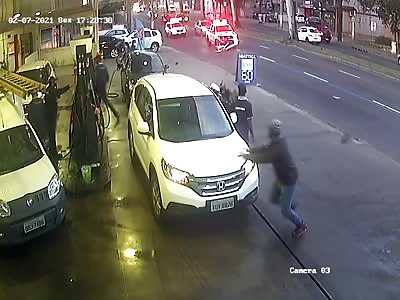 POLICE CAR HITS POLICE MOTORCYCLE 