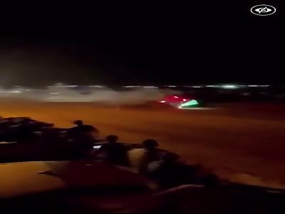 ANOTHER ANGLE OF DUDE TAKES FLIGHT DURING DRAG RACE