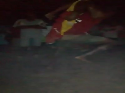 HUMAN PIÃ‘ATA, AFTER THE BEATING.