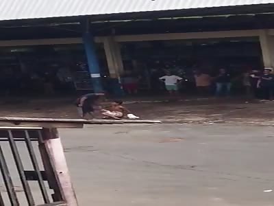 THIEF BEING BEATEN WITH MACHETE