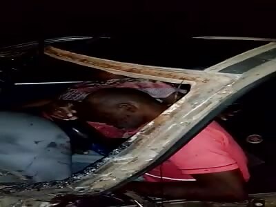 DRUNK MAN INSIDE CRASHED CAR