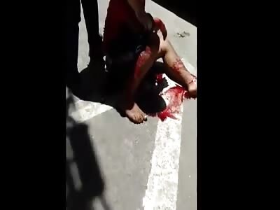 MAN BEING STABBED IN THE CHEST 