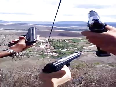 Brazilian Police clear area.