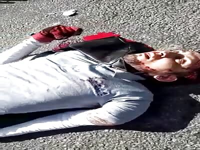 Biker in agony after crash.