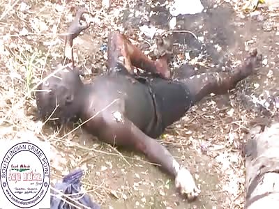 The unidentified male dead body in burned Condition.