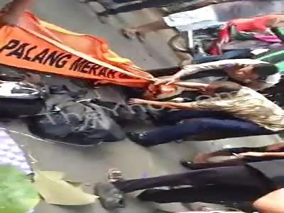 Motorcyclist Crushed By Truck.