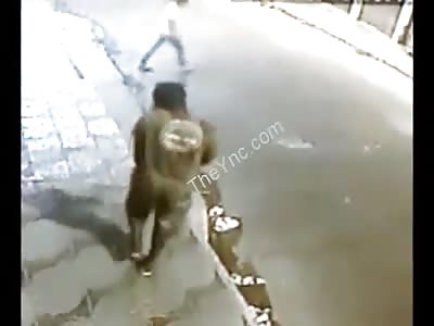 Pedrastian hit by Motorbike.