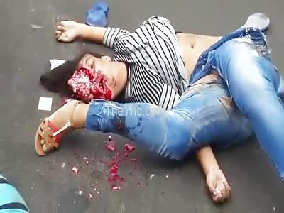 Horrible Death: Woman's Head Crushed by Truck and Body Twisted Up