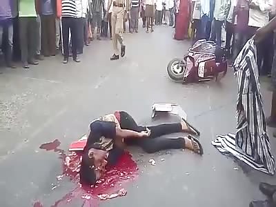 Motociclyst Head Crushed By Truck