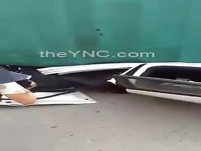 Truck Crushed Car 4 Dead