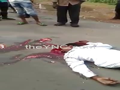 Biker Head Crushed By Truck