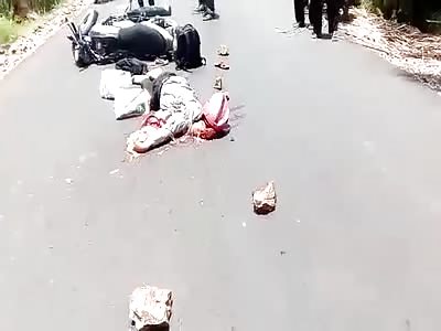 Motorcyclist Crushed By Truck