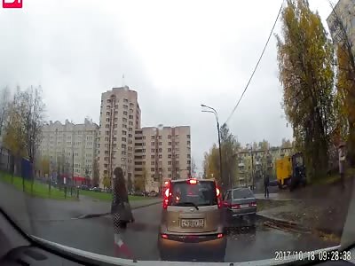  SUV knocked down prety girl 