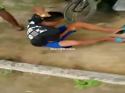  2 thief  beaten with sticks (Longer Version and nice angle)