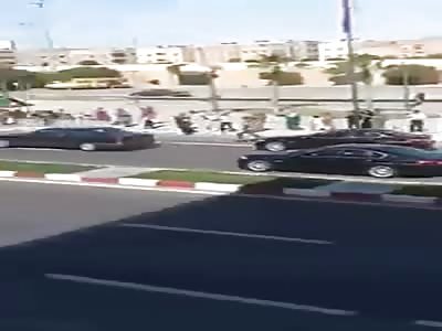 Woman Runs In front of Speeding Royal Motorcade (Another Angle)