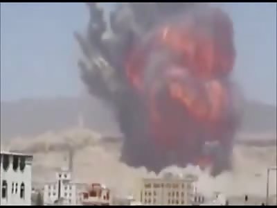 Massive Explosion Caused By Airstrike On Scud Base