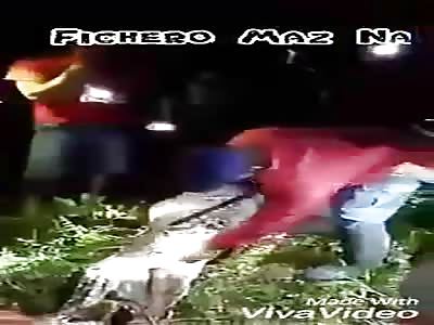 (Graphic) woman is taken from the belly of a huge snake