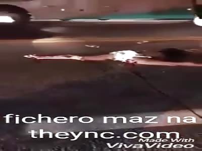 Woman run over in motorcycle accident with her legs open (Long run)