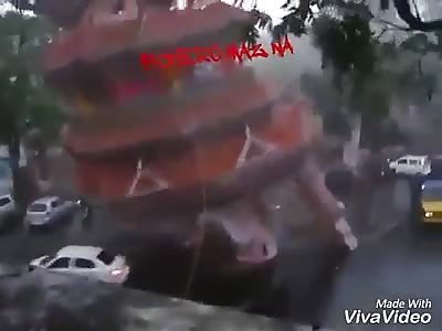 Temple falls and crushes self