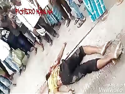 Dead man squashed by truck