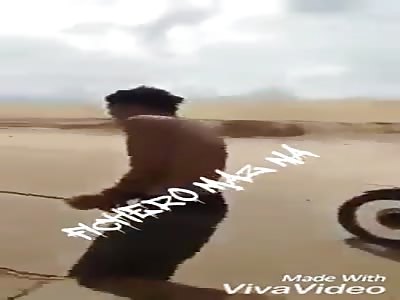 Thief is punished taking maraton